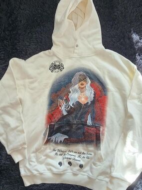 New! Darc Sport Marvel You wouldn't get it Pierce Hoodie. Cream. Size Medium.